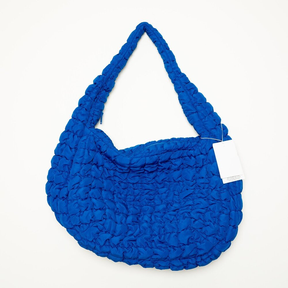 COS Quilted Oversized Shoulder Bag Crossbody Viral Jennie Blue - Picture 4 of 7